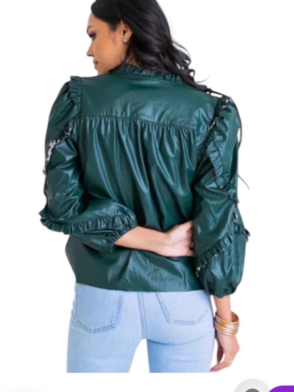 Karlie Emerald Green Jewel Tone Vegan Leather Versatile Coordinated Set - Picture 3 of 9